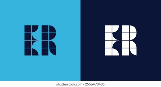 ER logo design with tile shape. Minimalist and modern vector illustration design suitable for business or brand