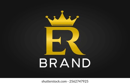 er logo, e r logo, branding, technology, marketing, e r design, gold,