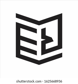 ER Logo Emblem Monogram With Shield Style Design Template Isolated On white Background