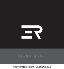 ER logo initial letter design template vector illustration black and white.