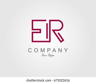 ER Logo. Letter design vector