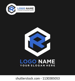 ER logo letter initial, Abstract polygonal Background Logo,