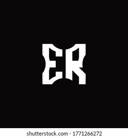 ER Logo monogram with pieces cut elements design template