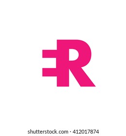 ER Logo. Vector Graphic Branding Letter Element. White Background