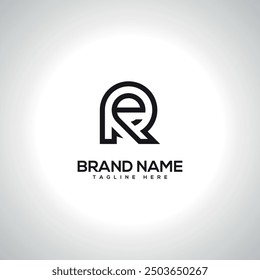 RE ER Minimal Unique Letter Logo Design. Initial Vector Symbol.