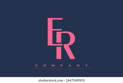 ER Design de logotipo de iniciais modernas. Logotipo de marca com iniciais estilizadas apresentando design arrojado e estética moderna. Ideal para profissionais de marca de negócios ou projetos criativos com foco em minimalista