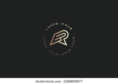 ER modern luxury monogram typography logo design, er monogram, er sports logo, er tech logo