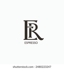 ER monogram elegant logo design concept. Vector illustration template