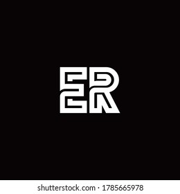 logotipo de monograma ER con plantilla de diseño de línea abstracta