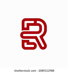 ER monogram logo. Letter e, letter r typographic icon isolated on light background. Alphabet initials. Character sign. Modern design, geometric, corporate, tech, web style lettering symbol.