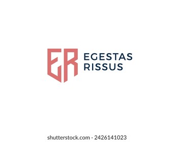 ER. Monogram of Two letters E and R. Luxury, simple, minimal and elegant ER logo design. Vector illustration template.