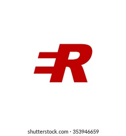 ER negative space letter logo red