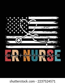 ER NURSE USA T-SHIRT DESIGN