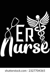 ER nurse vector art design, eps file. design file for t-shirt. SVG, EPS cuttable design file