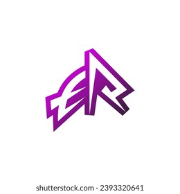 ER Premium emblem logo initial esport and gaming design concept