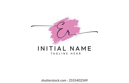  ER R E initial signature logo template vector