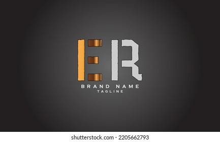 ER, RE, Abstract initial monogram letter alphabet logo design