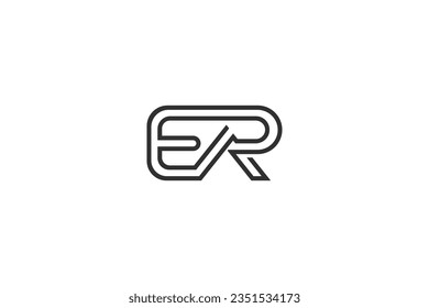 ER, RE, Abstract initial monogram letter alphabet logo design