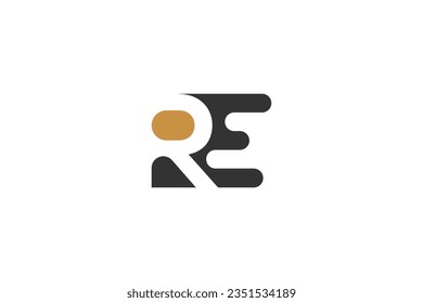 ER, RE, E AND R Abstract initial monogram letter alphabet logo design