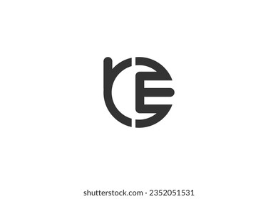 ER, RE, E AND R Abstract initial monogram letter alphabet logo design
