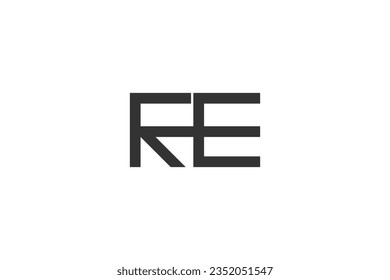 ER, RE, E AND R Abstract initial monogram letter alphabet logo design