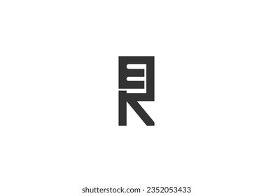 ER, RE, E AND R Abstract initial monogram letter alphabet logo design