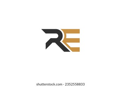 ER, RE, E AND R Abstract initial monogram letter alphabet logo design