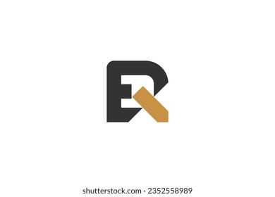 ER, RE, E AND R Abstract initial monogram letter alphabet logo design
