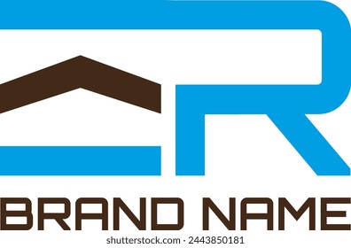 ER  roofing logo design vector