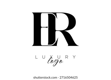 ER Serif Letter Monogramm Typografie Logo für elegante Premium-Branding-Identität