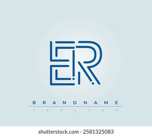 ER Technology Letter Logo Template. This tech letter logo is a graphic mark that uses letters to represent a technology company.