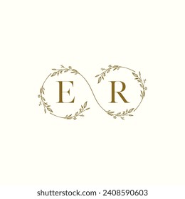 ER wedding infinity in elegant monogram with high quality professional design that will print well