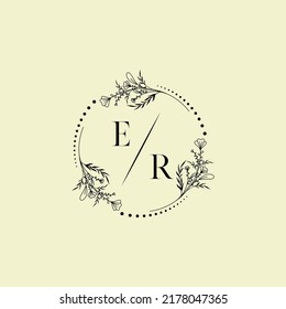 ER wedding initial logo letters in high quality professional design that will print well across any print media