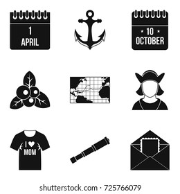 Era icons set. Simple set of 9 era vector icons for web isolated on white background