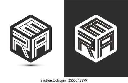 ERA letter logo design with illustrator cube logo, vector logo modern alphabet font overlap style. Premium Business logo icon. White color on black background