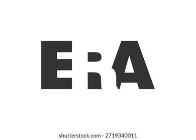 Design do logotipo ERA. Letra inicial E R Um estilo de fonte em negrito para start-ups de tecnologia, consultoria, marcas corporativas. Nome criativo da empresa, manchetes identidade tipográfica, logotipo moderno. Ilustração vetorial.