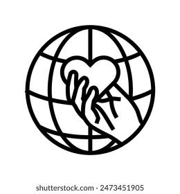 eradication of poverty international day line icon vector. eradication of poverty international day sign. isolated contour symbol black illustration