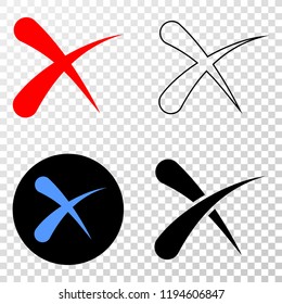 Erase EPS vector pictograph with contour, black and colored versions. Illustration style is flat iconic symbol on chess transparent background.