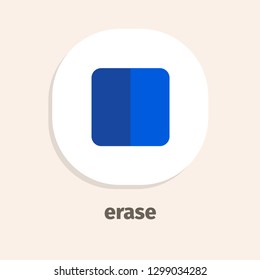 Erase flat vector icon for web and mobile applications