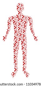 Erase human figure. Vector erase icons are united into male composition.