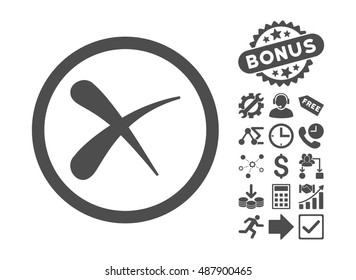 Erase icon with bonus images. Vector illustration style is flat iconic symbols, gray color, white background.