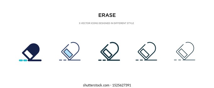 erase icon in different style vector illustration. two colored and black erase vector icons designed in filled, outline, line and stroke style can be used for web, mobile, ui