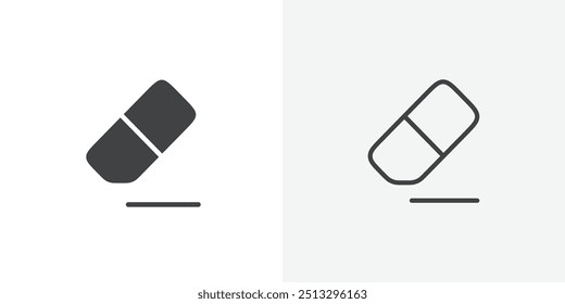 Erase icon flat and simple set design