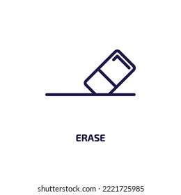 erase icon from geometry collection. Thin linear erase, pencil, education outline icon isolated on white background. Line vector erase sign, symbol for web and mobile