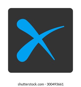 Erase icon. This flat rounded square button uses white and gray colors and isolated on a white background.