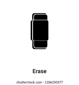 Erase icon vector isolated on white background, logo concept of Erase sign on transparent background, filled black symbol
