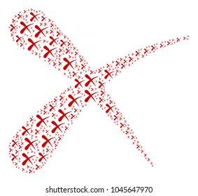 Erase illustration organized in the combination of erase elements. Vector iconized collage composed from simple pictograms.