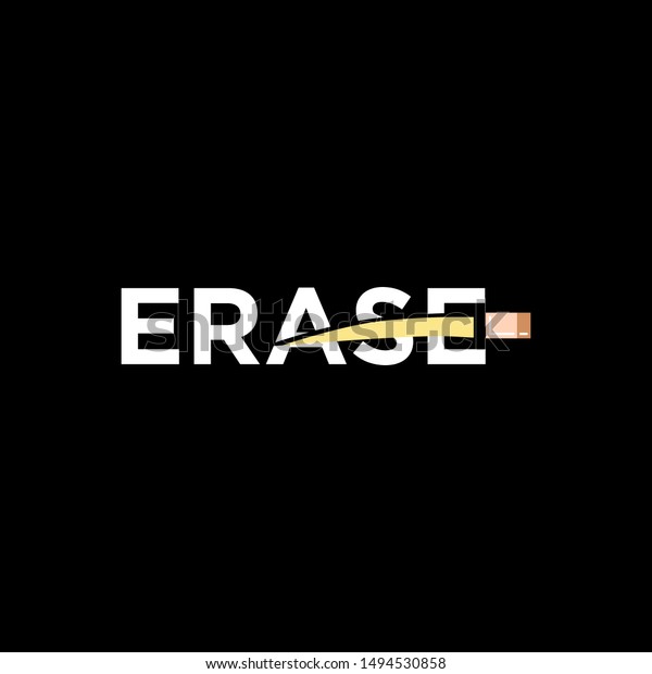 Erase Logo Design Black Isolated Background Stock Vector Royalty Free