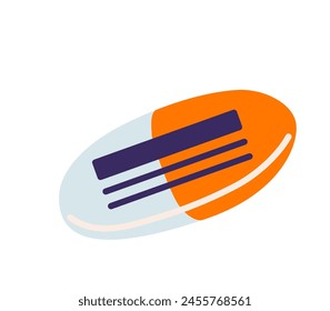 Erase orange and grey color vector illustration. Drawing tool isolated on white background.