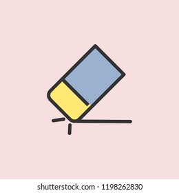 Erase pencil line icon. Element of color education for mobile concept and web apps illustration. Thin line icon for website design and development, app development